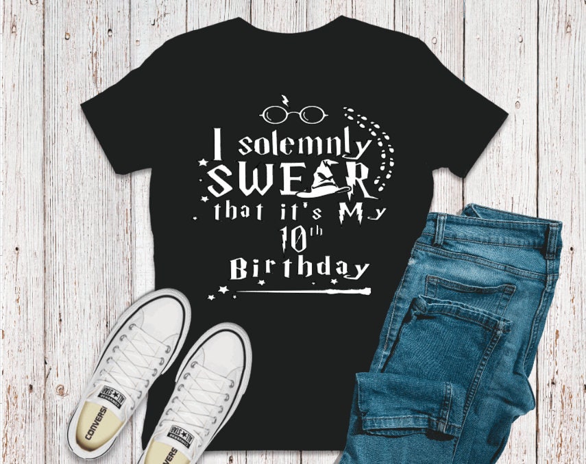 I Solemnly Swear it's my birthday T-shirt, personalized age, wiza…