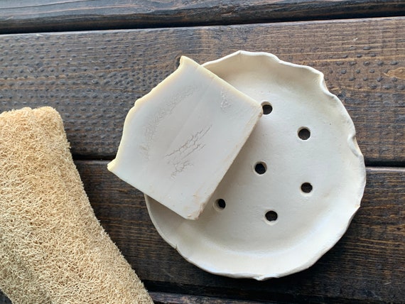 Self-Draining Ceramic Soap Dish