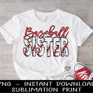 Hermana de béisbol PNG, Hermana de béisbol PNG Letra de béisbol Diseño digital de sublimación, Sublimación PNG, Descarga instantánea, Calcomanía de tobogán de agua