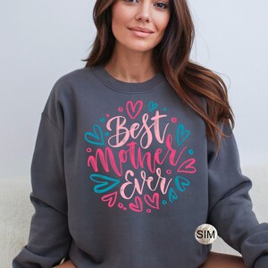 Archivo PNG de la mejor madre del mundo, corazones y letras brillantes del día de la madre PNG, taza de café helado del día de la madre PNG, descarga digital PNG, UV DtF PNG