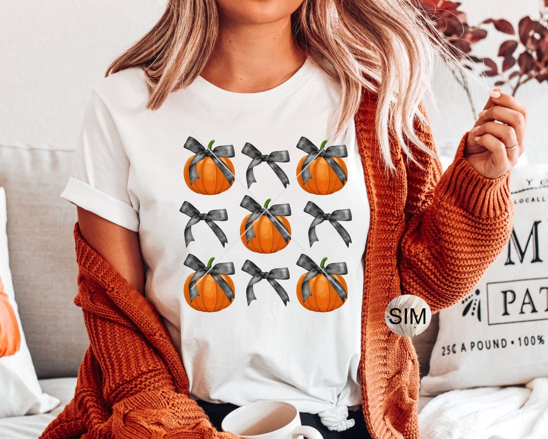 Halloween PNG File, Black Coquette Bows & Pumpkins PNG, Fall Black ...
