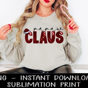 Mamaw Claus Sequin PNG, Faux Sequin Letter, Sequin Claus Sublimation Design, Christmas UV DtF Digital Design, Sublimation Instant Download