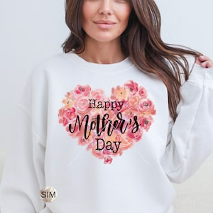 Happy Mother&#39;s Day PNG File, Happy Mother&#39;s Day Bright Floral PNG, Happy Mother&#39;s Day Floral Heart Png, Digital PnG Download, UV DtF PnG