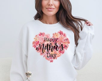 Happy Mother's Day PNG File, Happy Mother's Day Bright Floral PNG, Happy Mother's Day Floral Heart Png, Digital PnG Download, UV DtF PnG