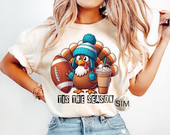 Thanksgiving PnG, Tis The Season PNG File, Turkey Football Png, Thanksgiving Football PnG Sublimation Digital PnG Instant Download UvDtF