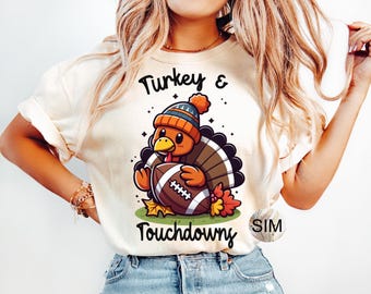 Thanksgiving PnG, Turkey And Touchdowns PNG File, Turkey Football Png, Thanksgiving PnG Sublimation Digital PnG, PnG Instant Download UvDtF