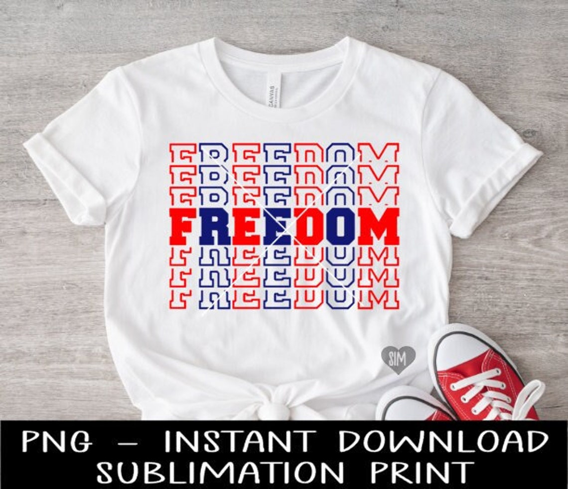 Freedom Stacked Letters PNG Freedom Letters 4th of July | Etsy