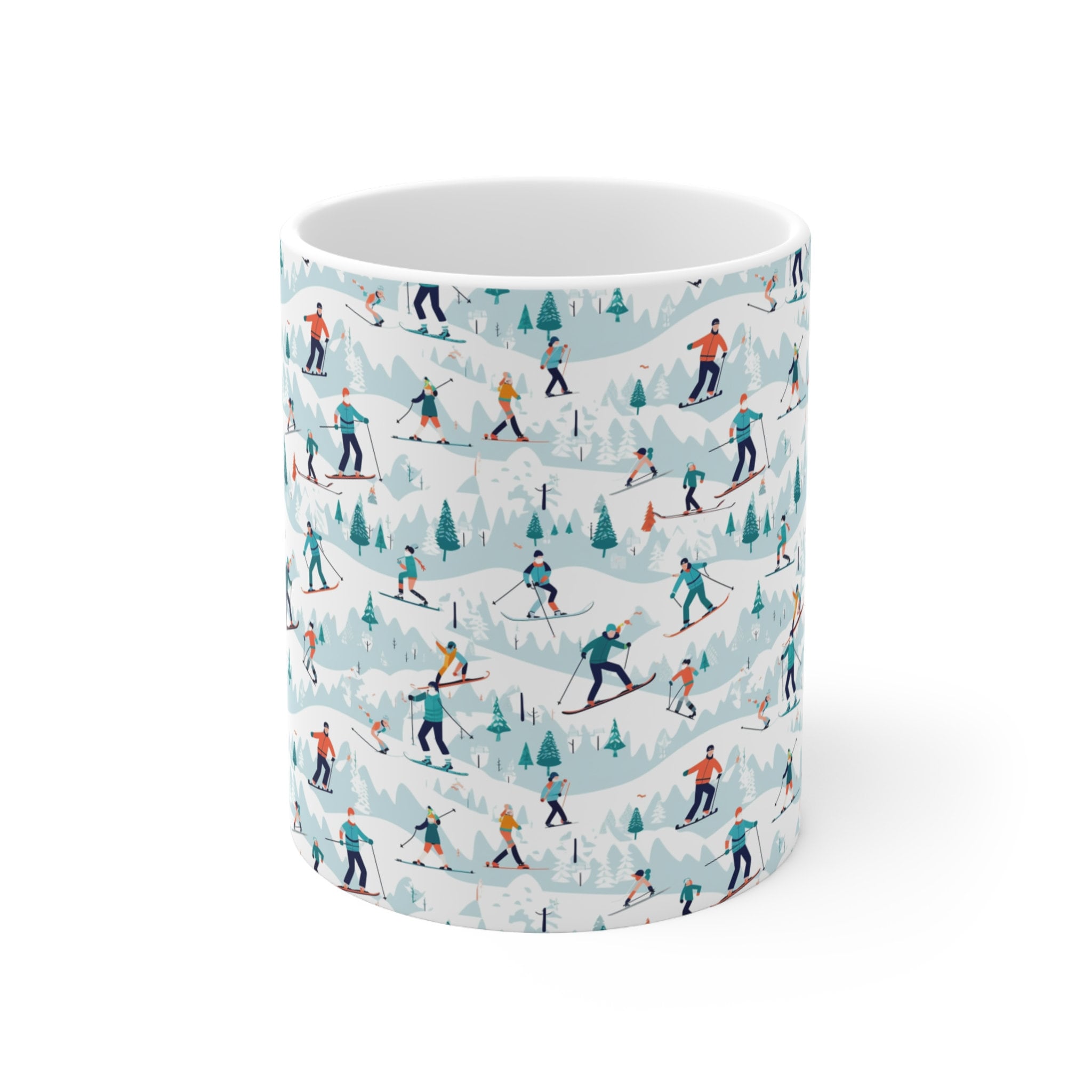 Skiing Coffee Mug Gift for Skiiers Downhill Skiing Gift for Winter