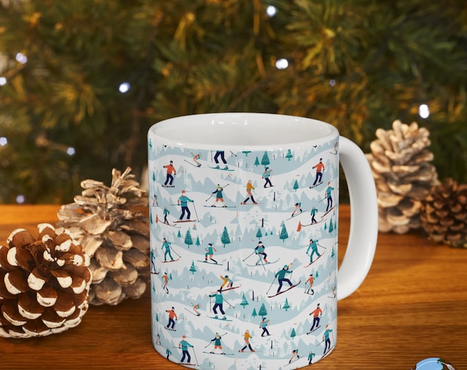 Skiing Coffee Mug - Gift for Skiiers - Downhill Skiing - Gift for Winter Lovers - Mountain Lovers - Ski Mug - Winter Lovers - Ski Gift Ideas