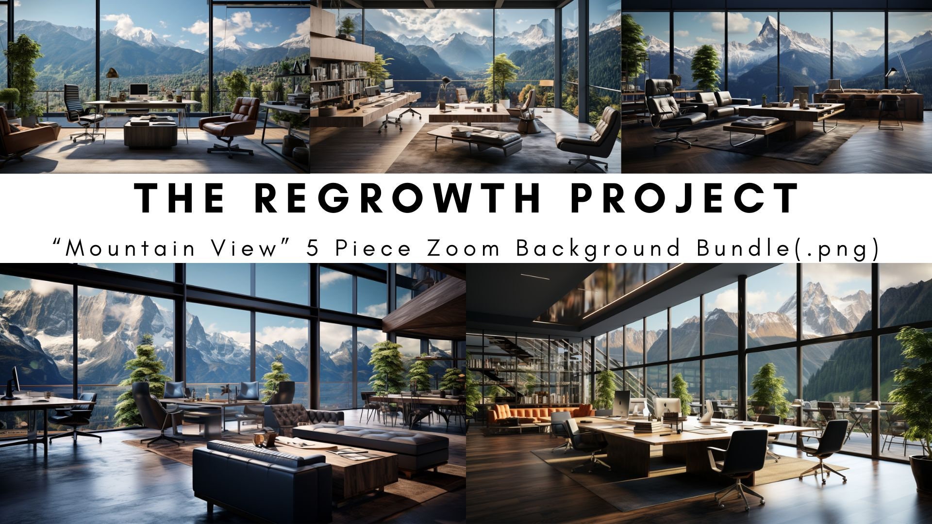 Mountain Zoom Background 5 Piece Bundle Realistic Backdrop MS Team