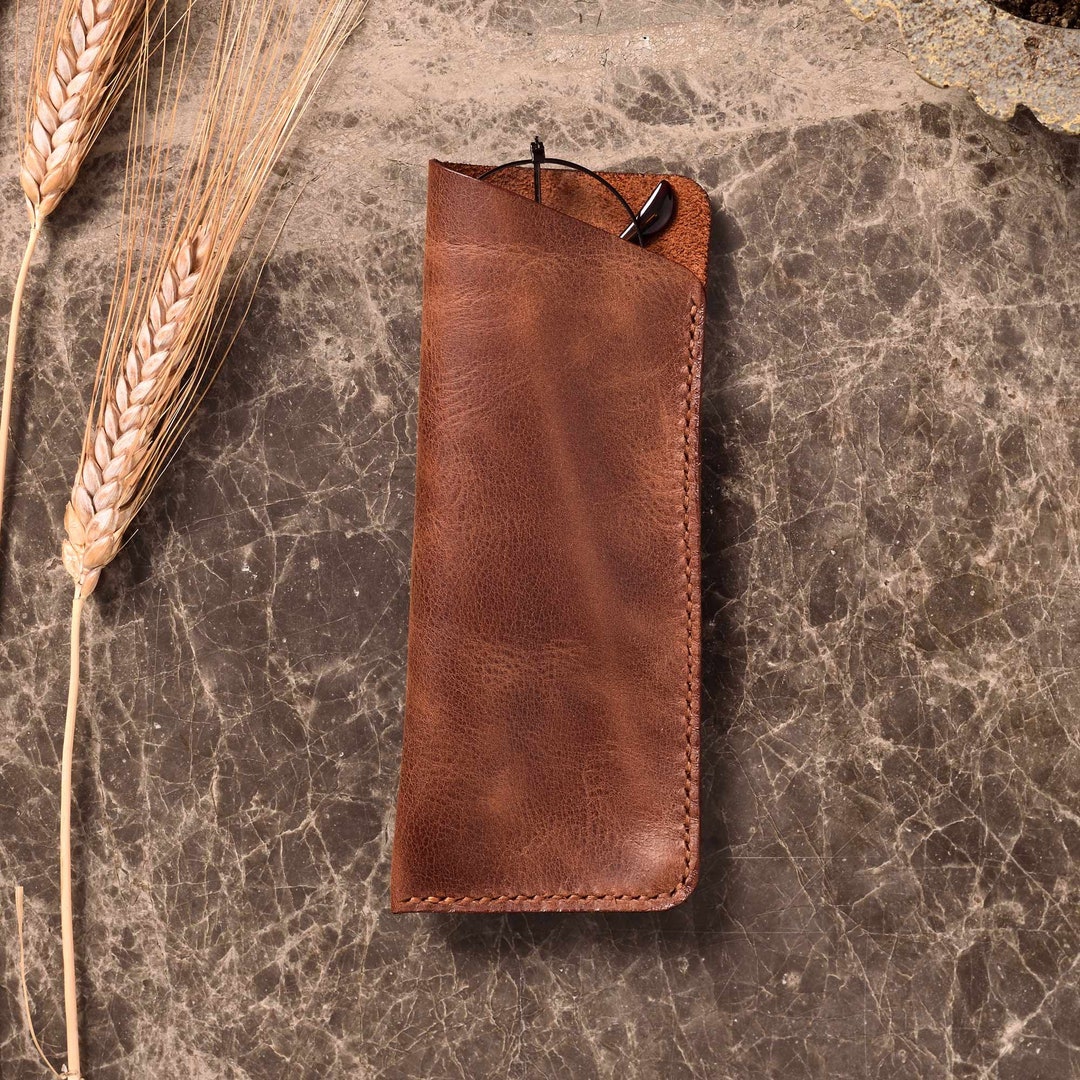 Handmade Leather Glasses Case / Handmade Leather Sunglasses Case