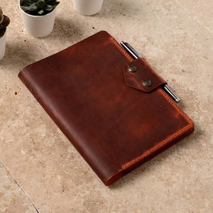 A5 Leather Notebook Cover / Handmade Personalized Leather Journal / Refillable Custom Notebook / Leather Sketchbook