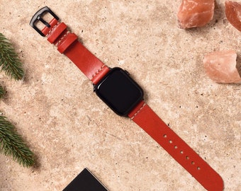 Leather Apple Watch Band / Handmade Personalized Apple Watch Strap / Apple Watch Series 1,2,3,4,5,6,7 / Leather Custom Apple Watch Band