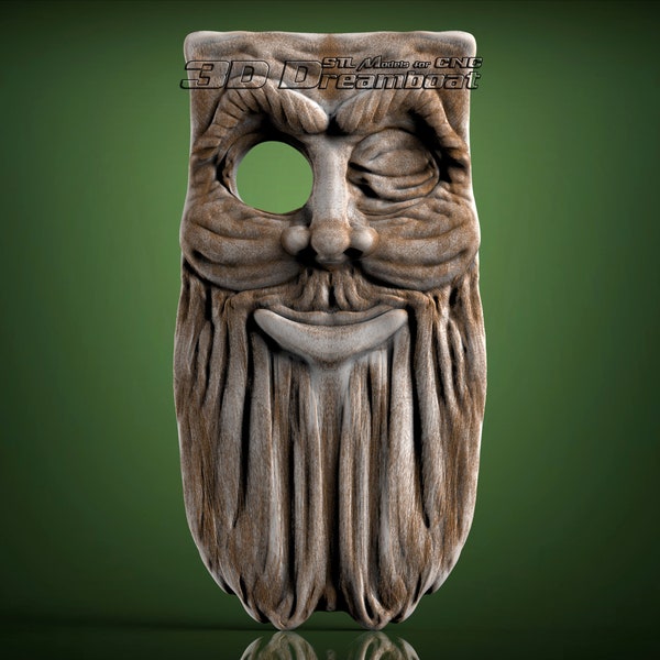 Old Face Bird House, 3d STL Model for CNC Router, Artcam, Vetric, Engraver, Relief, Carving, Cut 3D, 6383