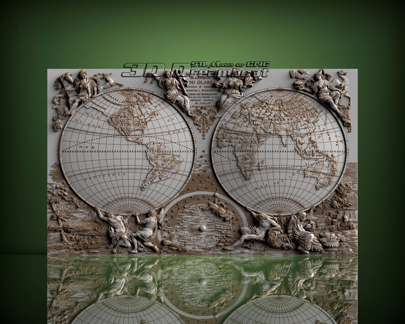 The World Map 3d STL Model for CNC Router Artcam Vetric - Etsy