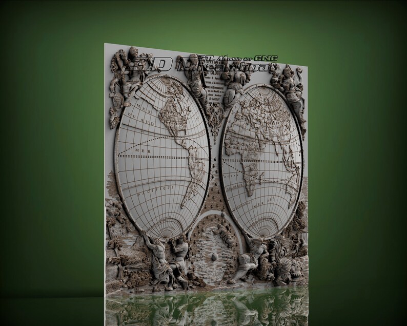 The World Map 3d STL Model for CNC Router Artcam Vetric - Etsy