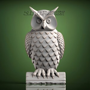 Coruja, modelo 3D STL para roteador CNC, Artcam, Vetric, gravador, relevo, entalhe, corte 3D, 0383