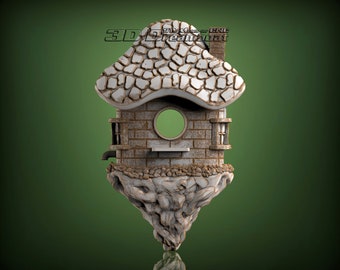 Bird House , 3d STL Model for CNC Router, Artcam, Vetric, Engraver, Relief, Carving, Cut 3D, 2156