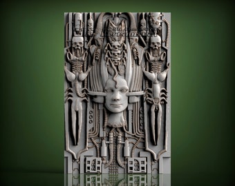 HR Giger, 3d STL Model for CNC Router, Artcam, Vetric, Engraver, Relief, Carving, Cut 3D, 6265