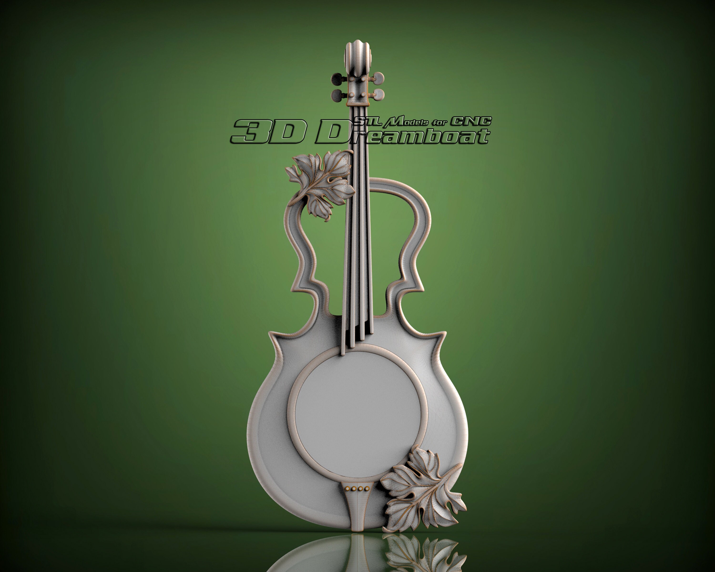 Violin 3d STL Model for CNC Router Artcam Vetric Engraver