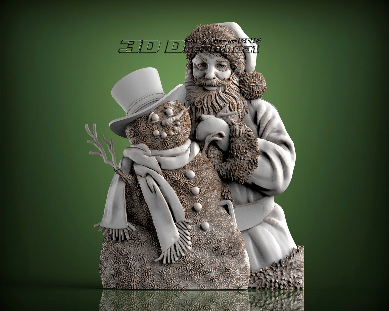 Santa and Snowman 3d STL Model for CNC Router Artcam - Etsy