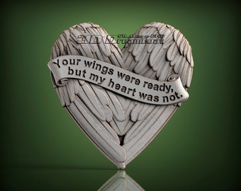 Heart Wings, 3d STL Model for CNC Router, Artcam, Vetric, Engraver, Relief, Carving, Cut 3D, 6666