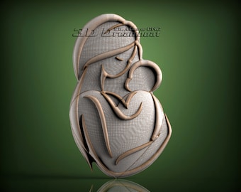 Mothers Day, 3d STL Model for CNC Router, Artcam, Vetric, Engraver, Relief, Carving, Cut 3D, 6244