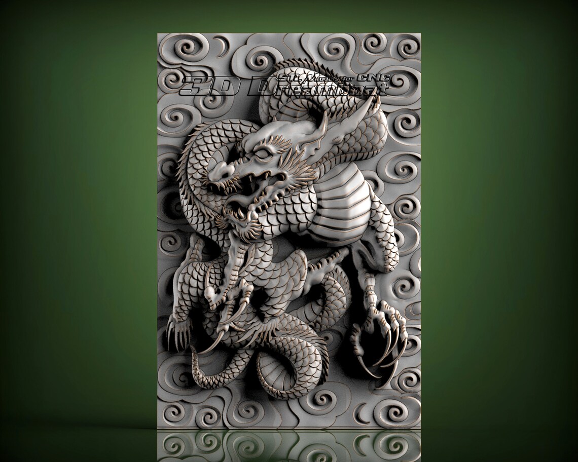 Dragon 3d STL Model for CNC Router Artcam Vetric Engraver - Etsy