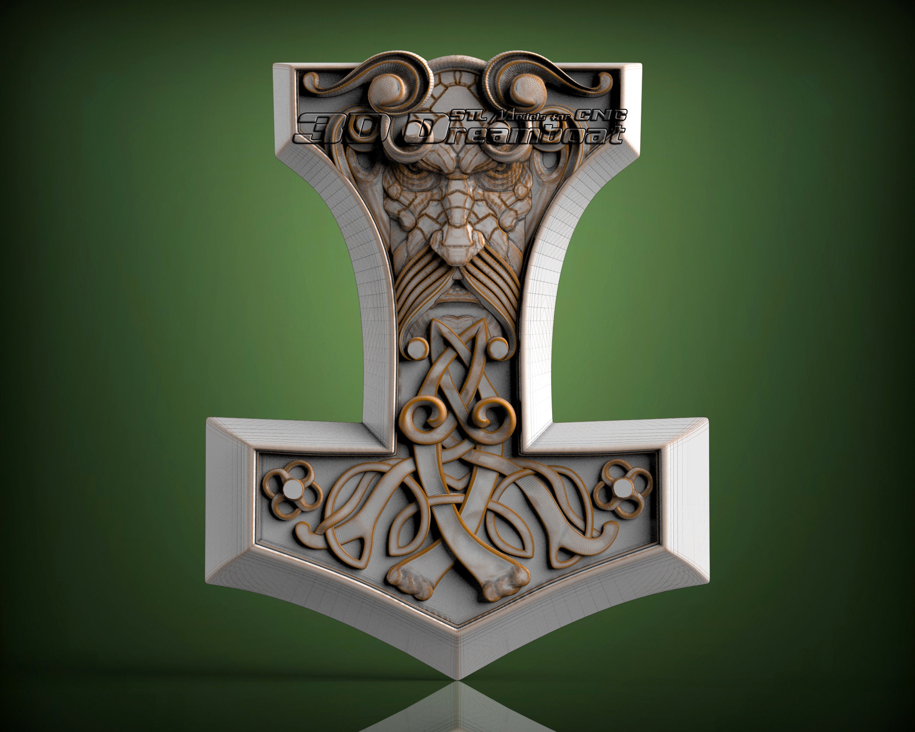 Thor Hammer 3d STL Model for CNC Router Artcam Vetric Etsy