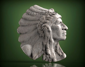 Indian Man, 3d STL Model for CNC Router, Artcam, Vetric, Engraver, Relief, Carving, Cut 3D, 2101