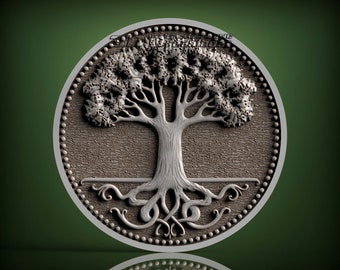 Tree of Life, 3d STL Model for CNC Router, Artcam, Vetric, Engraver, Relief, Carving, Cut 3D 7013