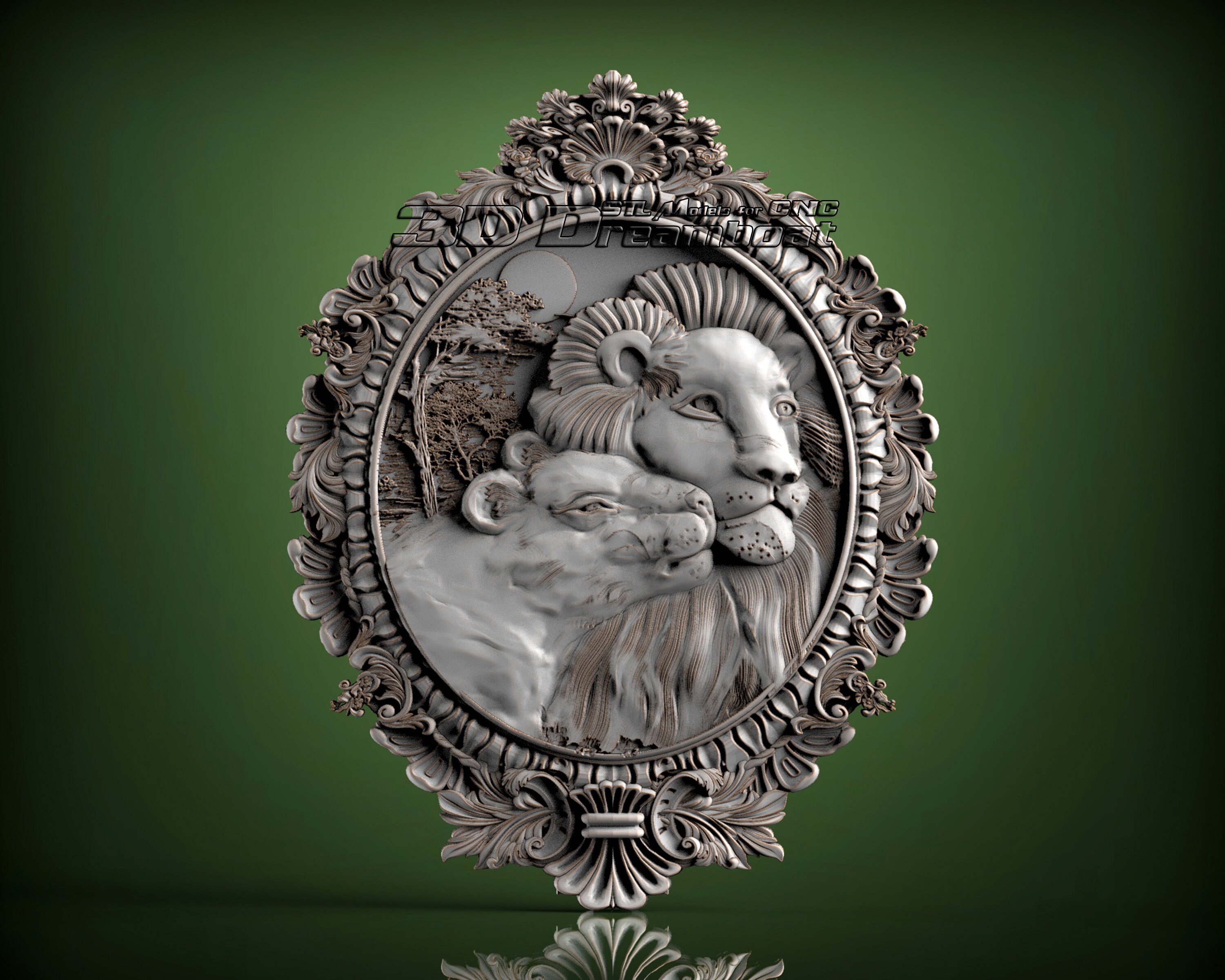 Lions 3d STL Model for CNC Router Artcam Vetric Engraver Etsy UK