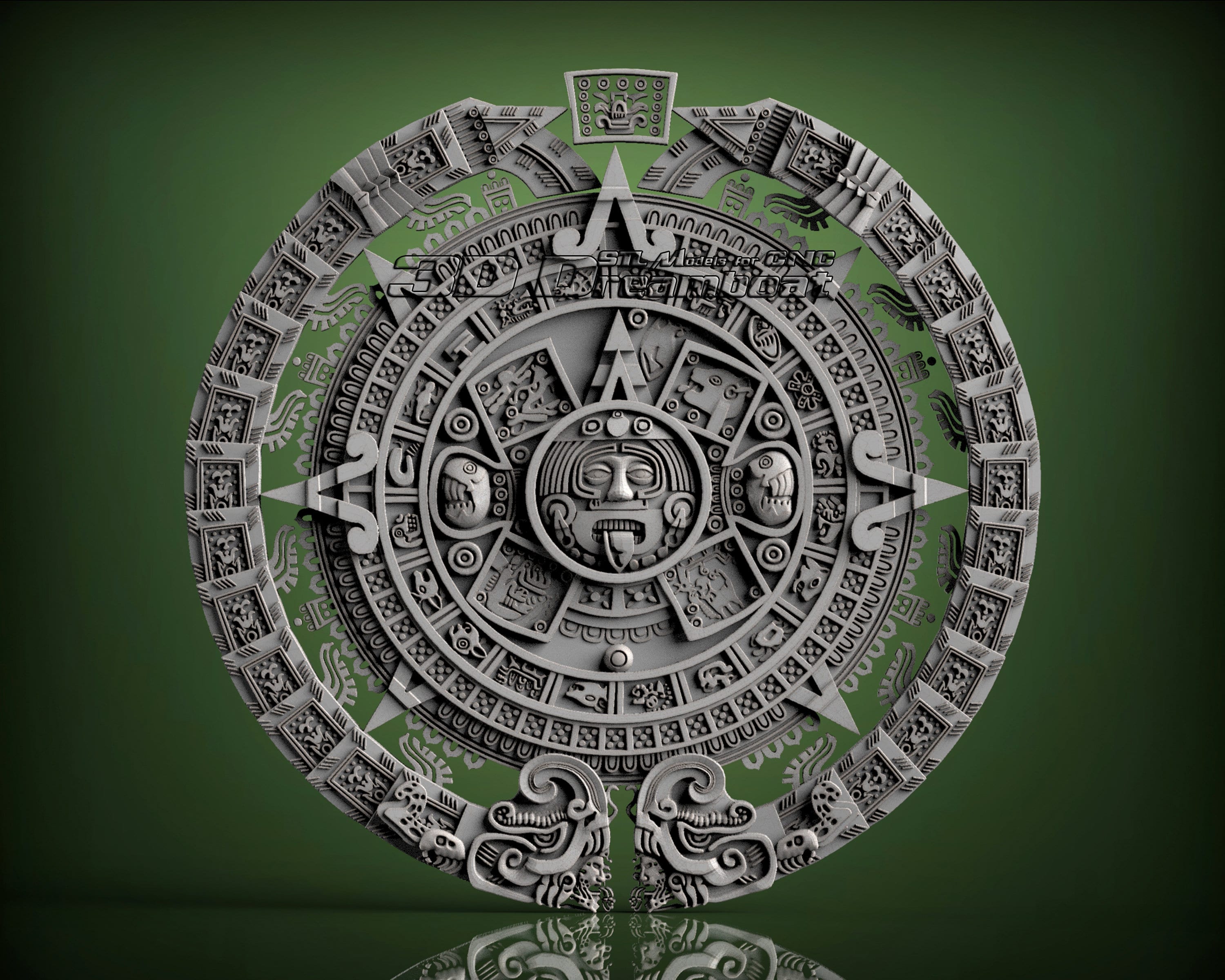 Aztec Calendar 3d STL Model for CNC Router Artcam Vetric Etsy