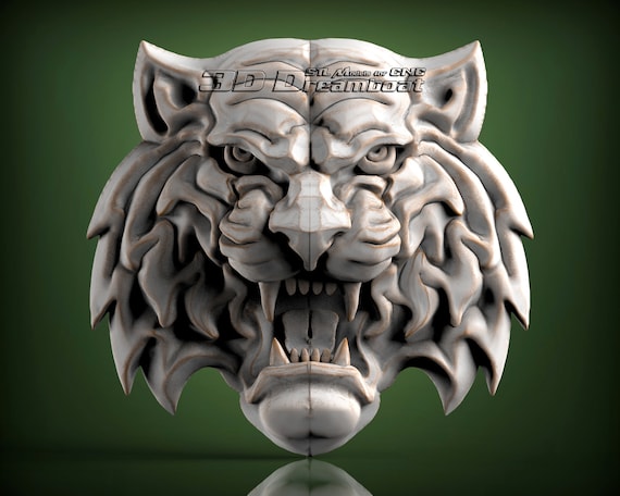 Tiger 3d STL Model for CNC Router Artcam Vetric Engraver 