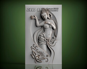 Classical Woman, 3d STL Model for CNC Router, Artcam, Vetric, Engraver, Relief, Carving, Cut 3D, 1398