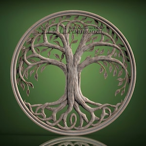 Tree of Life, 3d STL Model for CNC Router, Artcam, Vetric, Engraver, Relief, Carving, Cut 3D, 6338
