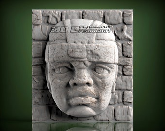 The Olmec, 3d STL Model for CNC Router, Artcam, Vetric, Engraver, Relief, Carving, Cut 3D, 6765