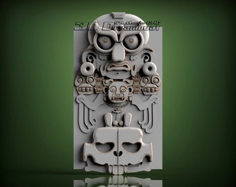 Totem, 3d STL Model for CNC Router, Artcam, Vetric, Engraver, Relief, Carving, Cut 3D, 9951