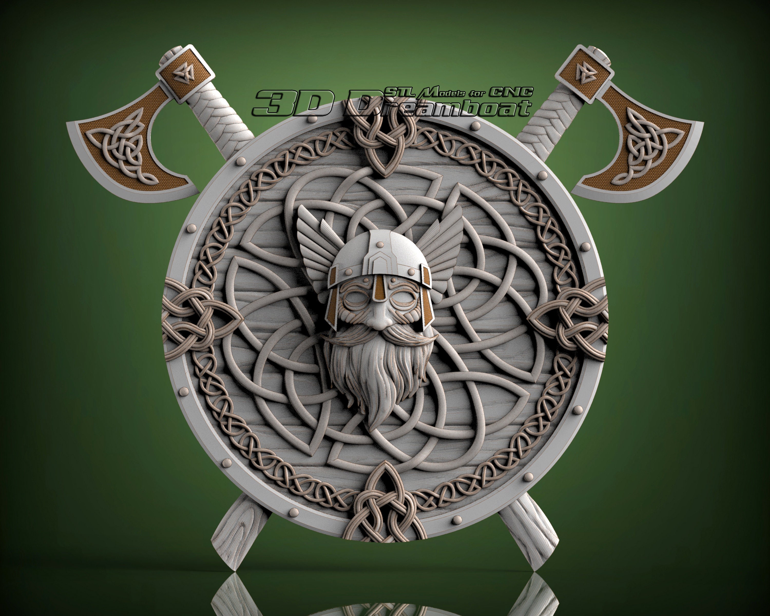 Bouclier viking avec motif croix celtique, peint à la main, 61 cm