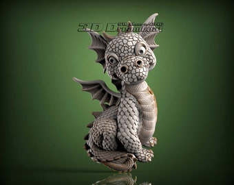 Dragon, 3d STL Model for CNC Router, Artcam, Vetric, Engraver, Relief, Carving, Cut 3D, 1040