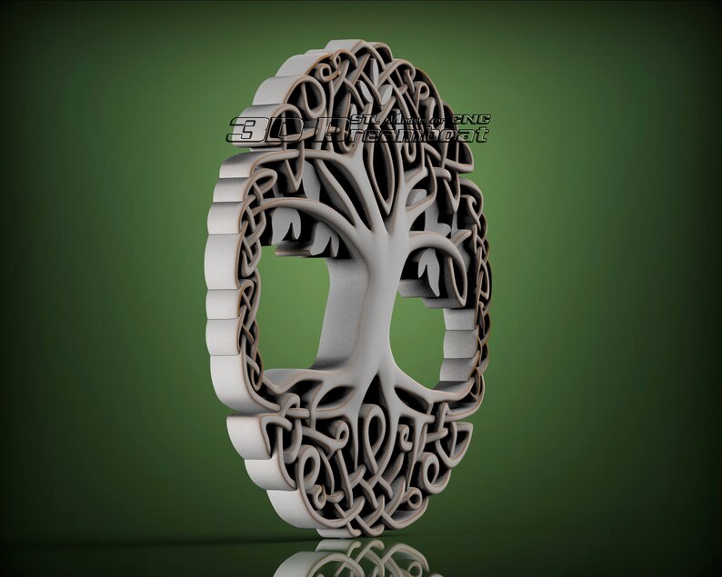 Tree of Life 3d STL Model for CNC Router Artcam Vetric - Etsy Israel