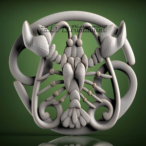 Znak zodiaku Rak, Model 3D STL dla routera CNC, Artcam, Vetric, Grawer, Relief, Rzeźba, Cięcie 3D,