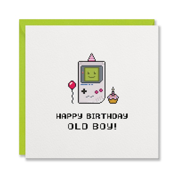 Nintendo Gameboy Joyeux Anniversaire Gamer Card Etsy France