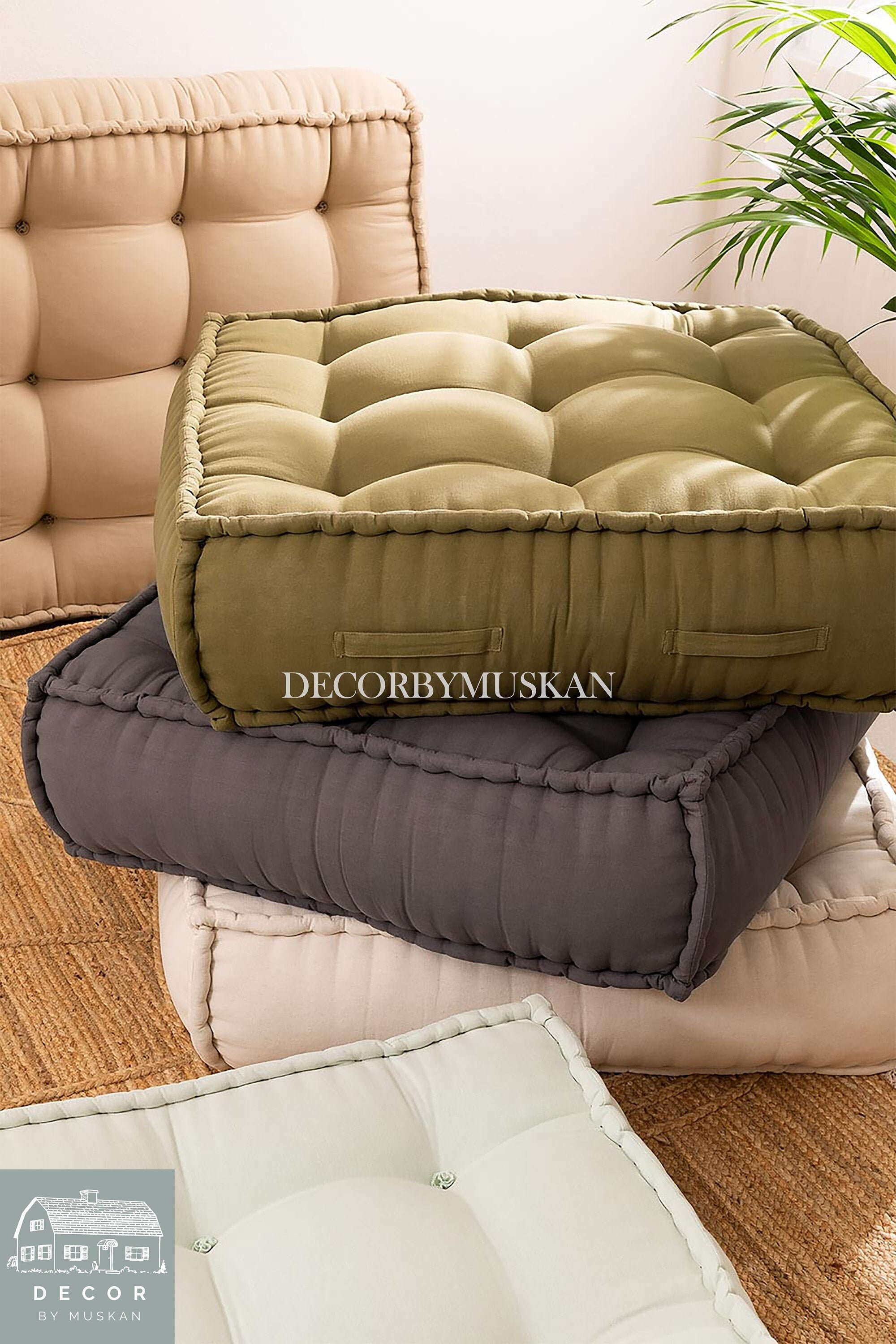 Floor cushion seating with fiber filling Pillow Etsy