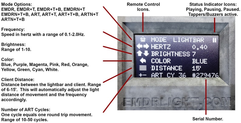 EMDR & ART Therapy Lightbar. Remote control or Wi-Fi operation. Carry case. Optional Accessories: Tappers, Full Size Tripod, Headphones. image 4