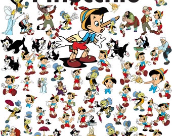 73 fichiers de dessin animé Pinocchio SVG / PNG
