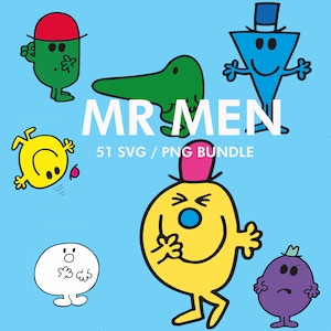 Mr Men SVG / PNG Bundle: Charming Character Designs for Crafting