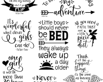 Lot de citations Peter Pan SVG : créations originales