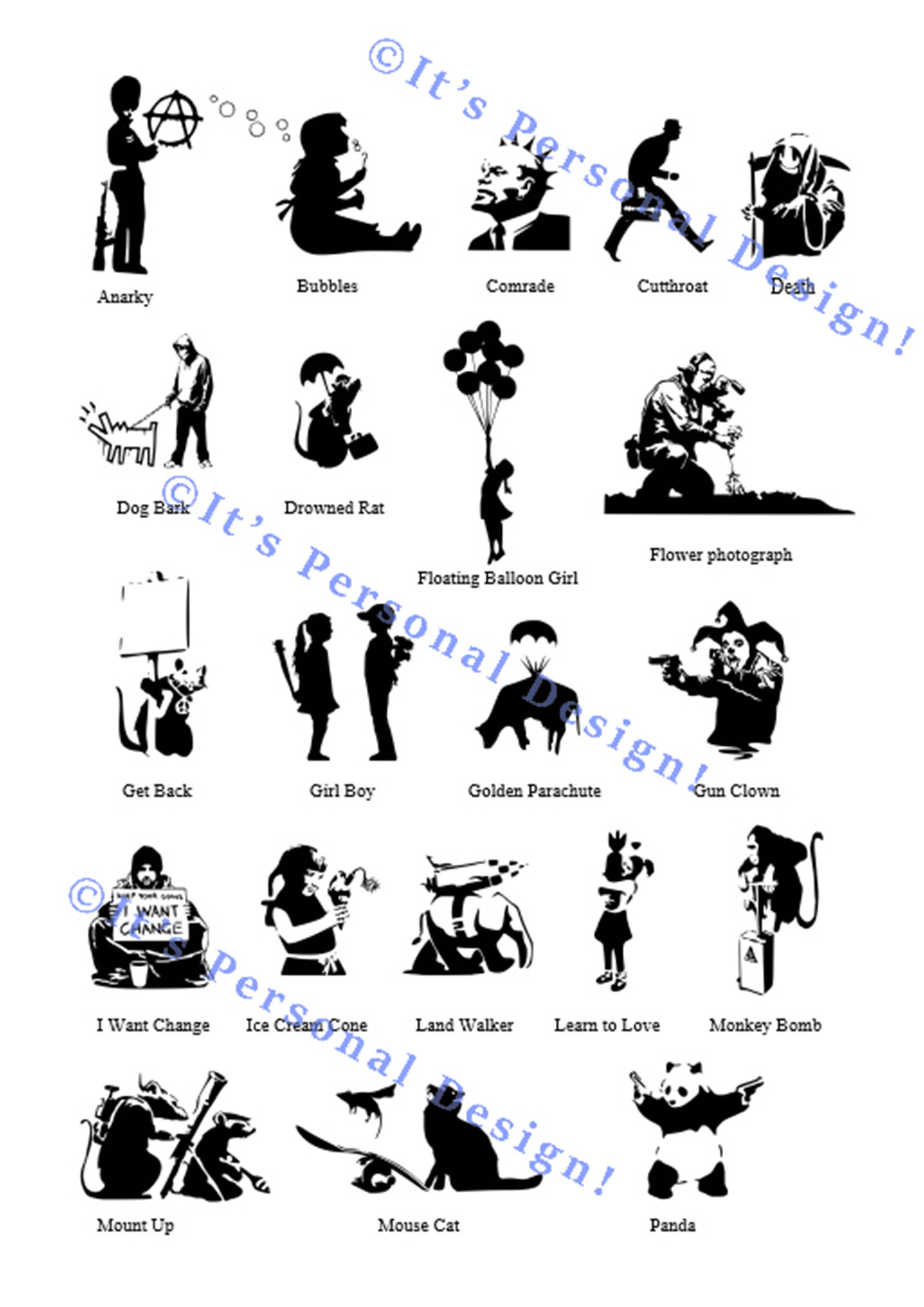 Banksy Art SVG Set: 51 Urban Designs for Crafting & Decor - Etsy