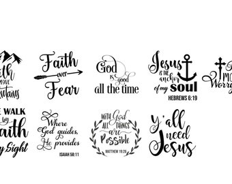 Ensemble Faith Quotes PNG : des designs inspirants pour l'artisanat